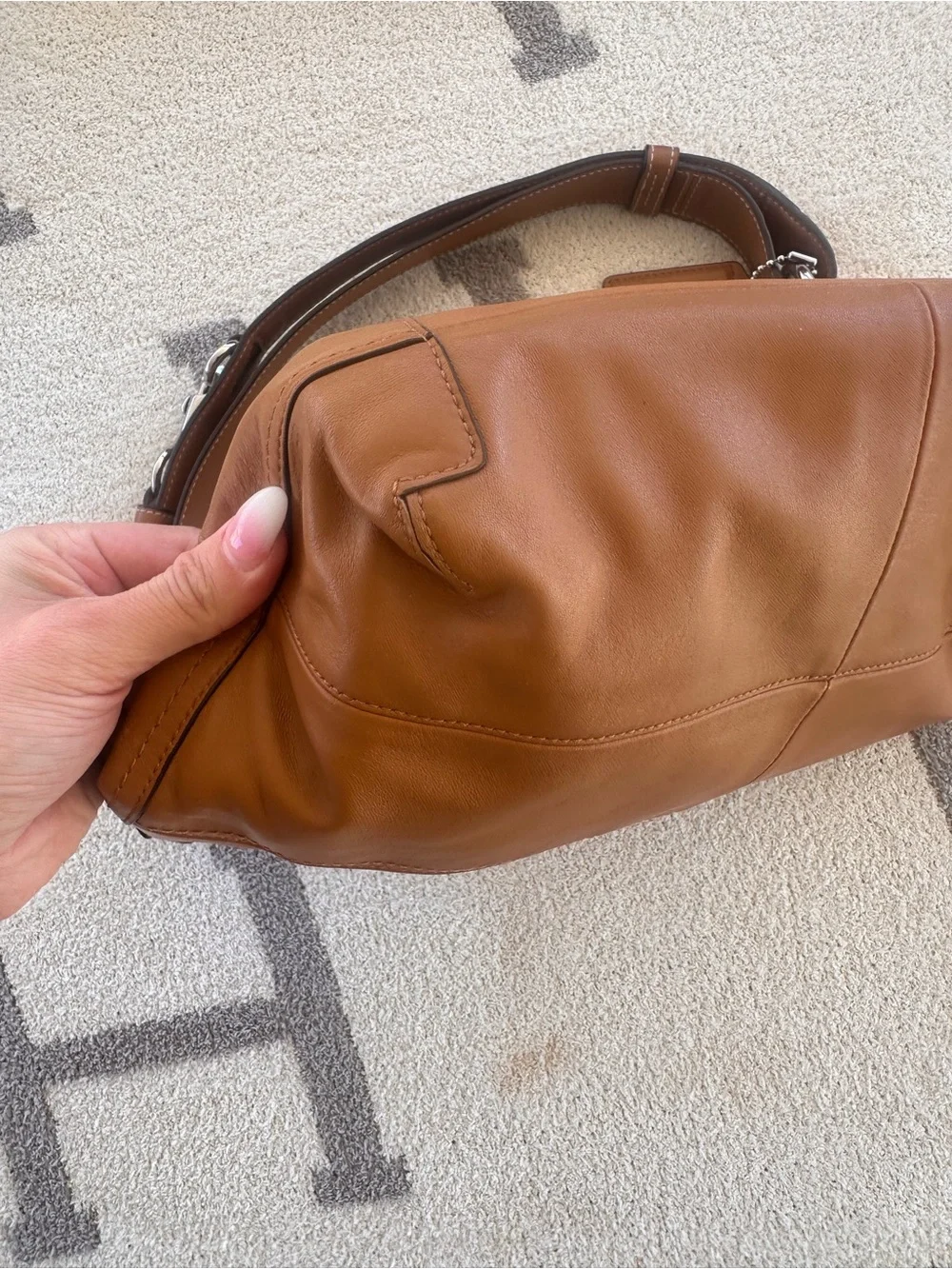 Coach Saddle Brown Leather Shoulder Hobo